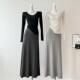 灰色半身裙女2026春夏垂感莫代尔宽松百搭软糯休闲简约A字长裙冬
