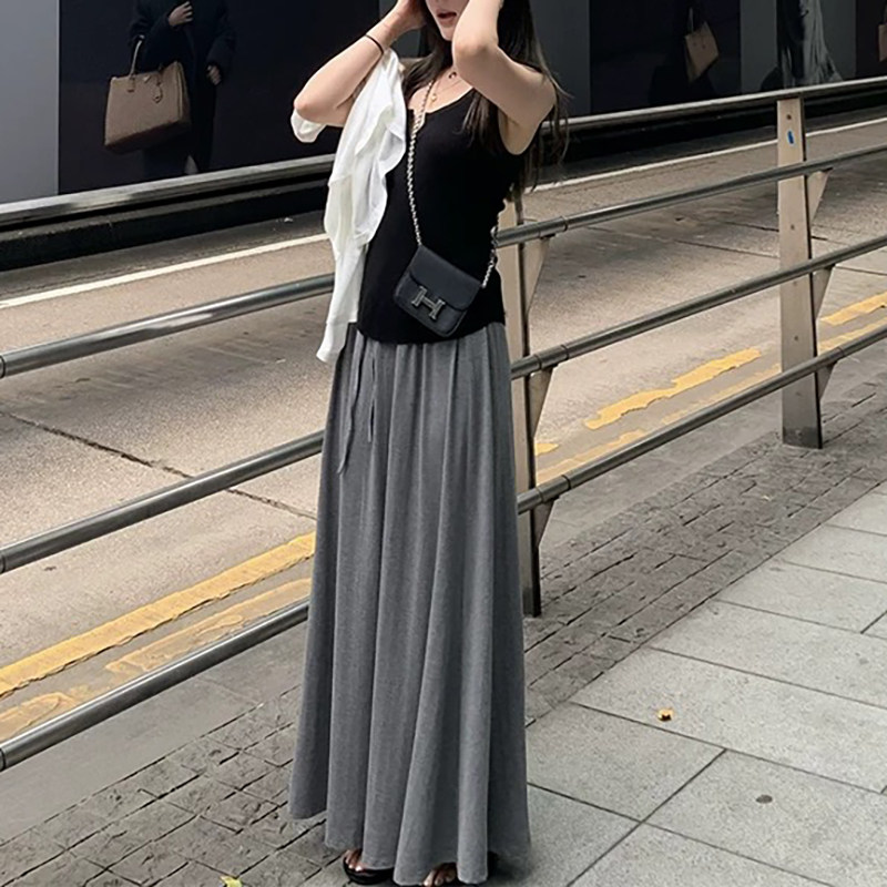 黑色半身裙女2026新款秋冬韩系宽松显瘦洋气百搭高腰休闲a字长裙