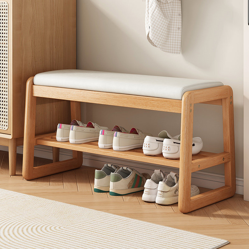实木鞋架2025新款门口软包换鞋凳窄家用入户多层简易可坐收纳鞋柜,住宅家具,鞋架,淘宝优惠券,粉丝福利购,淘宝优惠卷