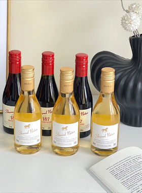 SHAREDNOTES小瓶红酒白葡萄酒赤霞珠雷司令187ML礼盒装半甜晚安酒