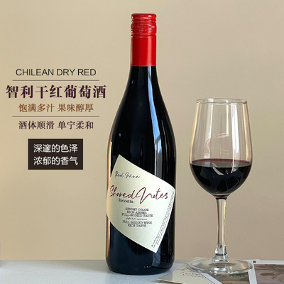 SHAREDNOTES智利赤霞珠干红葡萄酒进口红酒女士微醺晚安酒伴手礼