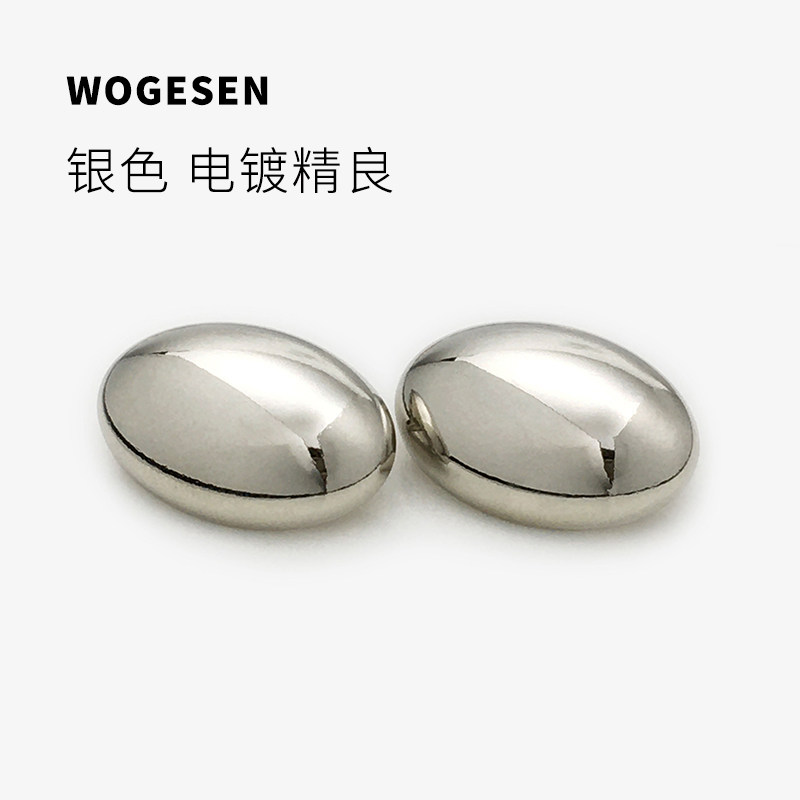 thumbnail for Metallic glossy hand-stitched buttonsSimple men's and women's mushroomsMushroom oval metal buttonssuit buttonscoat sweater buttons