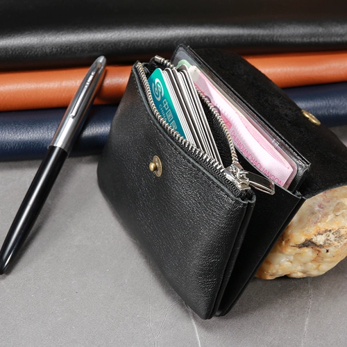 Кожаный кошелек, маленькая ретро сумка, картхолдер, монеты, японские и корейские, в корейском стиле