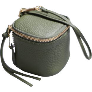 新款头层牛皮迷你手拎耳机口红硬币收纳卡包气垫真皮 女式零钱包