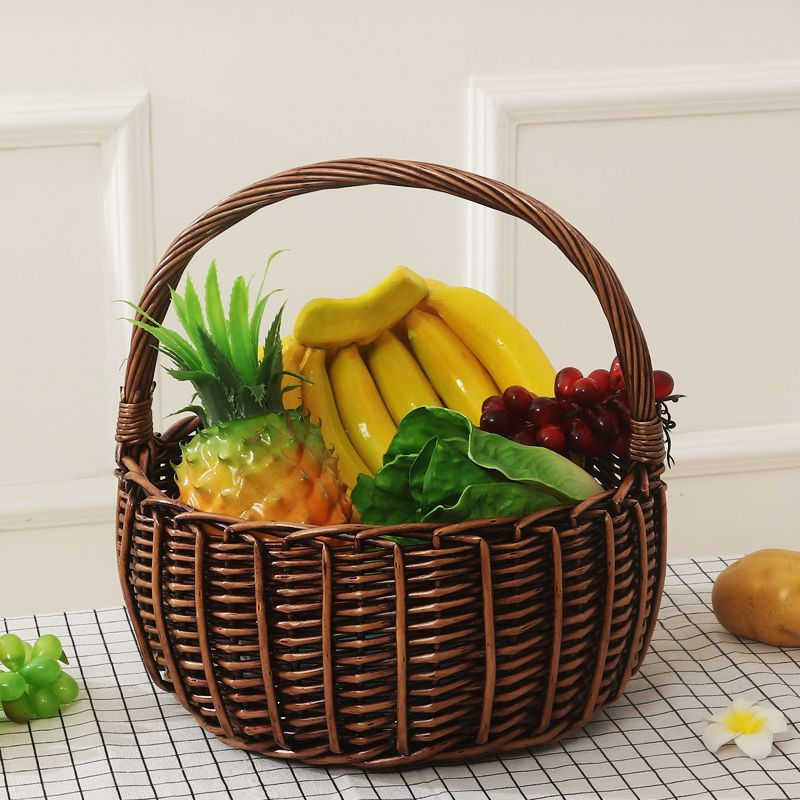 水果篮花篮野餐篮郊游神器伴手礼篮卖萌神器竹编收纳篮竹篮鸡蛋篮