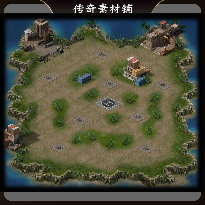 传奇荒岛野外高清地砖地图素材