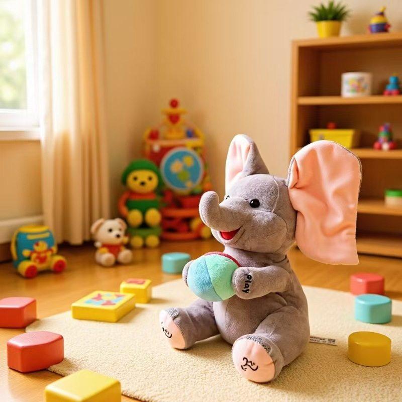 躲猫猫大象唱歌录音婴幼儿玩具练抬头训练安抚布娃娃动耳卖萌,玩具/童车/益智/积木/模型,毛绒/玩偶/公仔/布艺类玩具,淘宝优惠券,粉丝福利购,淘宝优惠卷