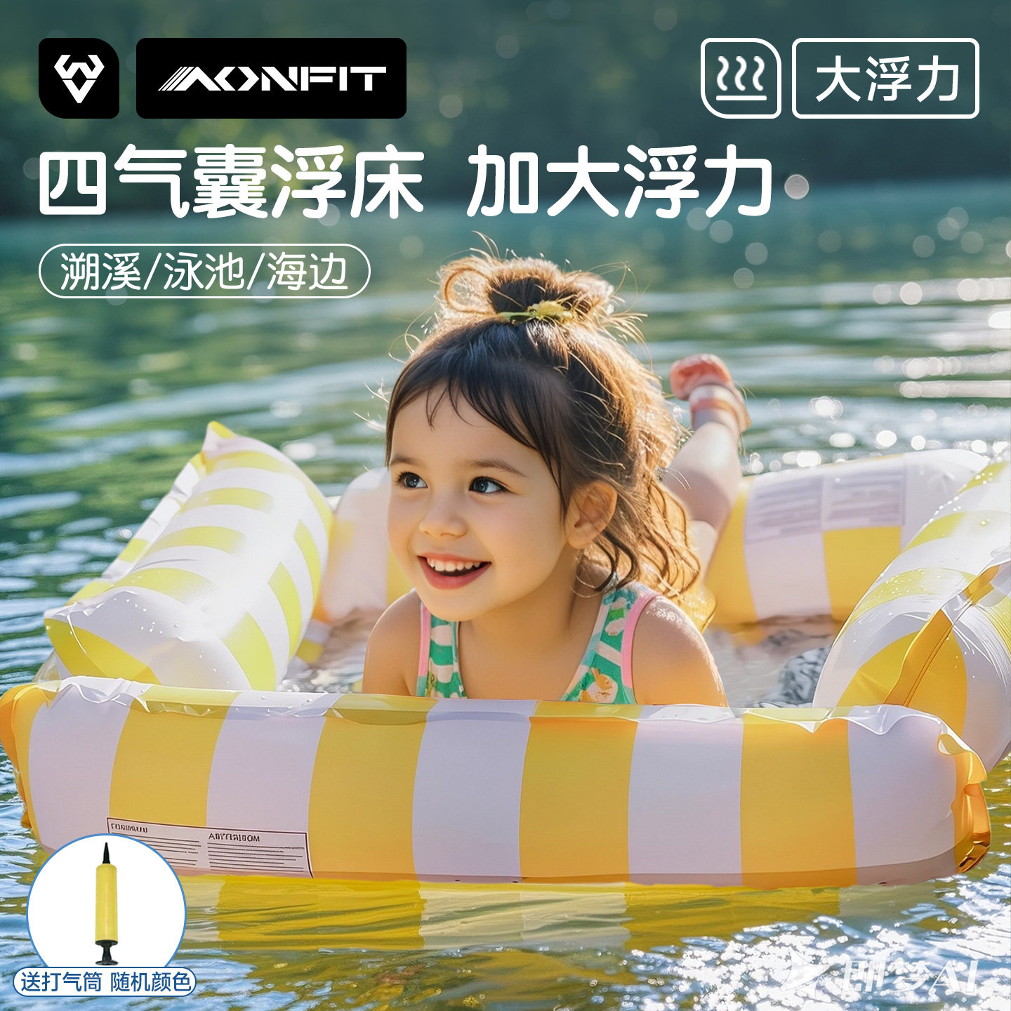 儿童充气浮床戏水上游泳
