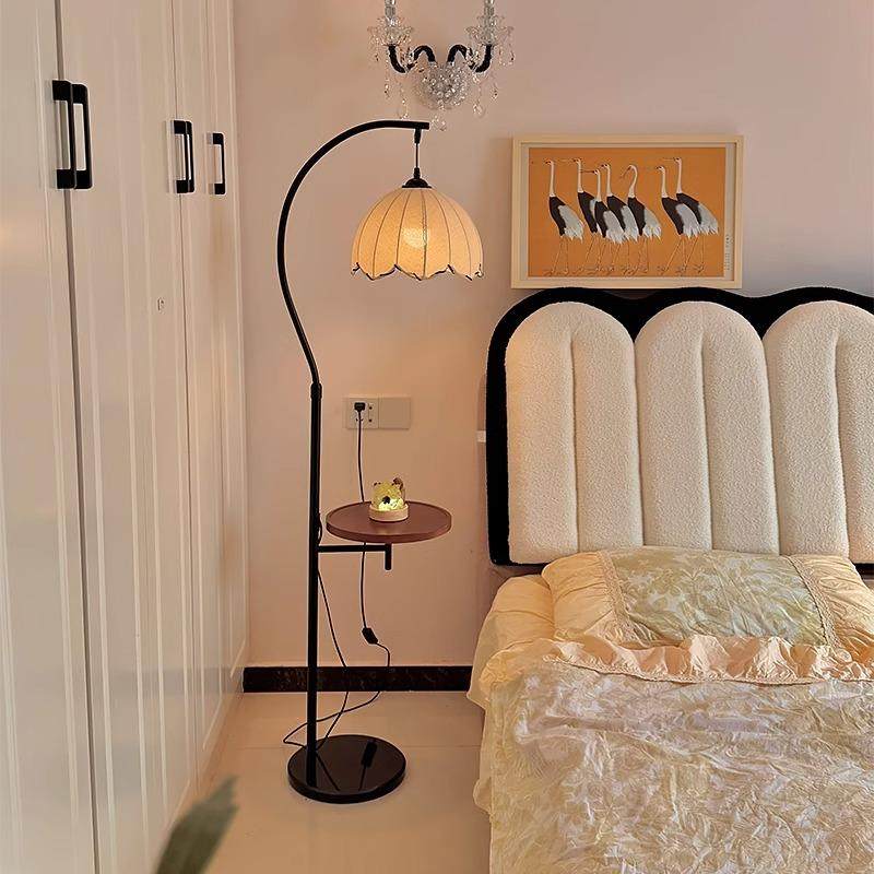 中古落地灯置物架客厅书房沙发旁饰法式覆古氛围卧室床头一体台灯