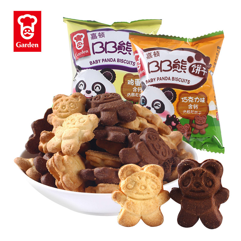 嘉顿bb熊饼干小包装散装儿童节零食礼物鸡蛋味巧克力味饼干