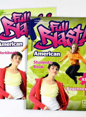 原版进口 Full Blast MM出版青少年初中小学英语欧盟共同语言框架CEFR A1.1级（课本+练习册）
