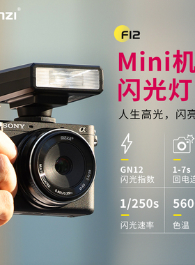 Ulanzi优篮子 F12迷你相机闪光灯复古热靴闪光灯适用于索尼尼康佳能富士微单单反便携闪光灯补光灯机顶灯