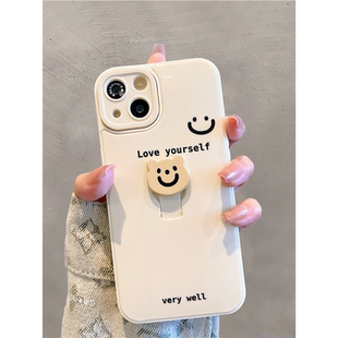适用苹果15promax手机壳iphone16立体小熊贴片13趣味卡通12可爱新款 11网红情侣13pro隐形指环扣14pro手机套