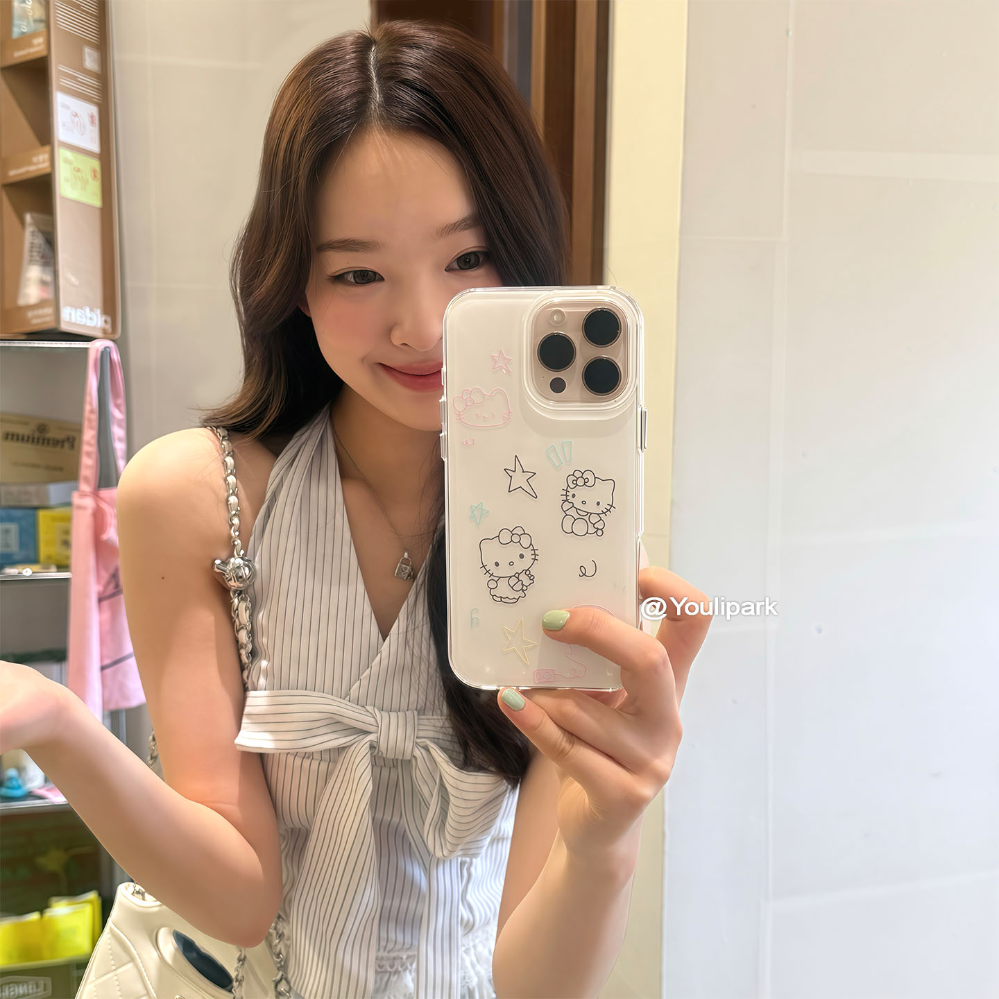 ins可爱少女心线条星星猫咪15适用16pro苹果16ProMax手机壳iPhone16全包14新款14Promax保护套13韩系
