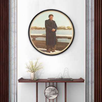 湘简客厅复古是圆形挂画