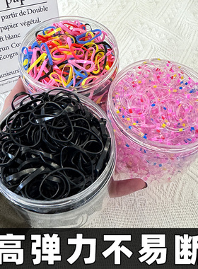 橡皮筋女扎头发加粗加厚发圈一次性高弹力小头绳大人耐用黑色胶圈