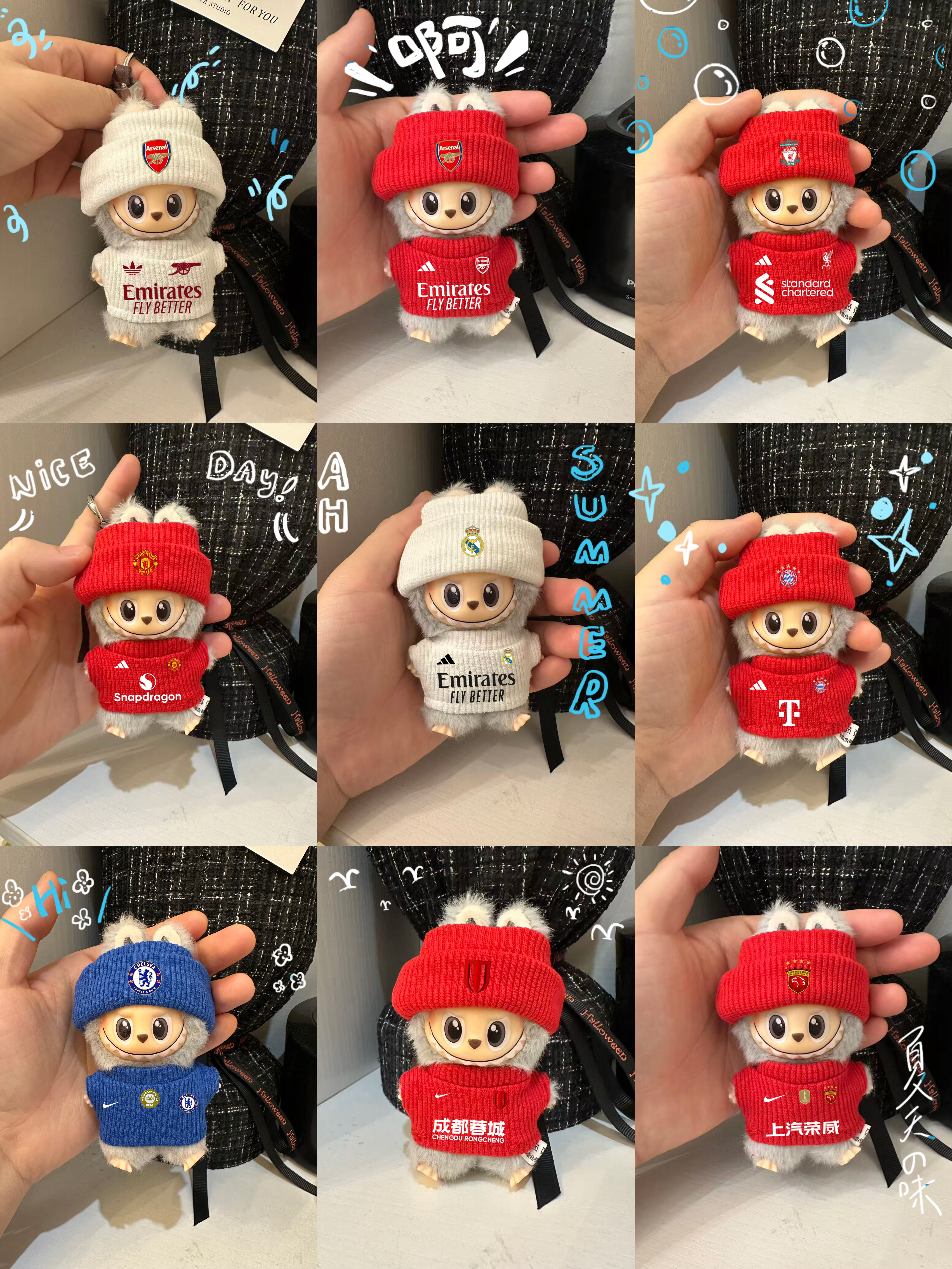 mini拉布布心底密码衣服阿森纳利物浦曼联皇马球衣Labubu4代娃衣,模玩/动漫/周边/娃圈三坑/桌游,潮玩娃衣,淘宝优惠券,粉丝福利购,淘宝优惠卷