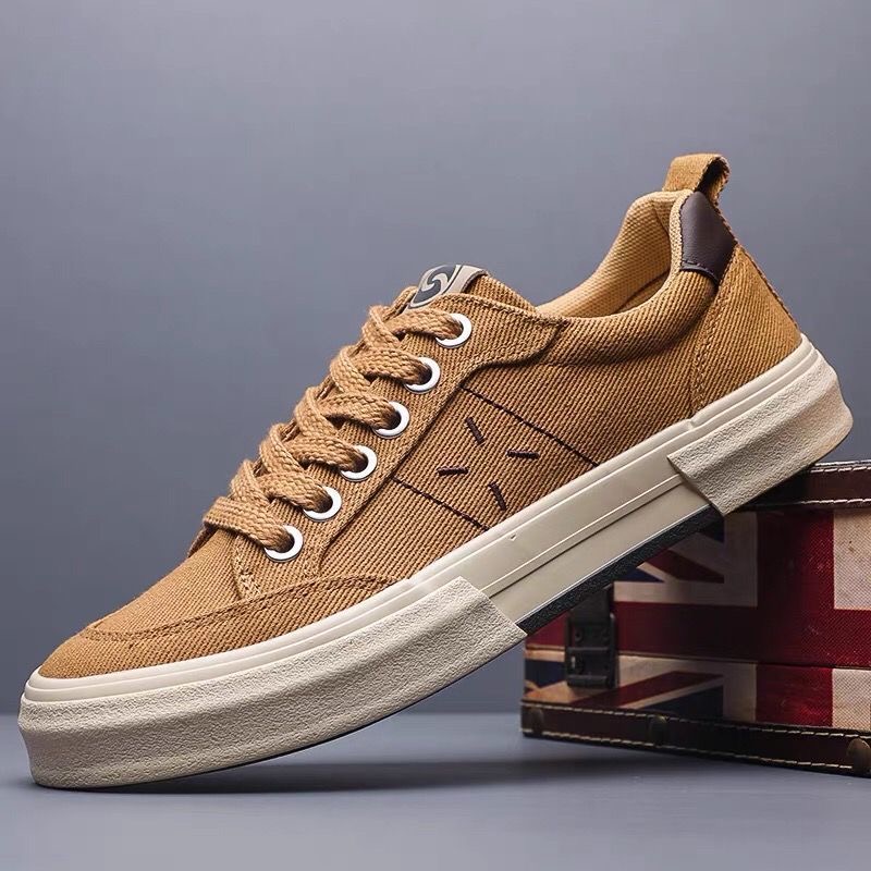 春秋男士休闲轻便帆布鞋新款经典男鞋系带透气时尚百搭运动板鞋男