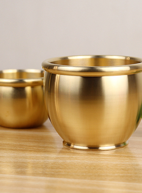 净面特大小号真黄铜米缸聚财纯铜百福招财进宝铜器聚宝盆摆件