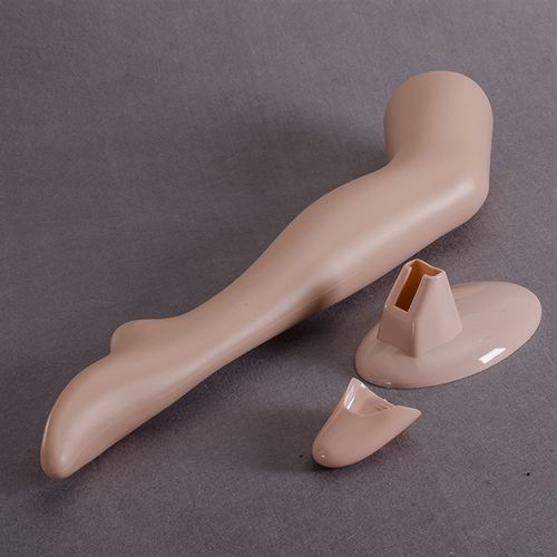 腿模长腿模丝袜脚模特塑料白色肤色透明女士儿童长袜模带底座悬挂