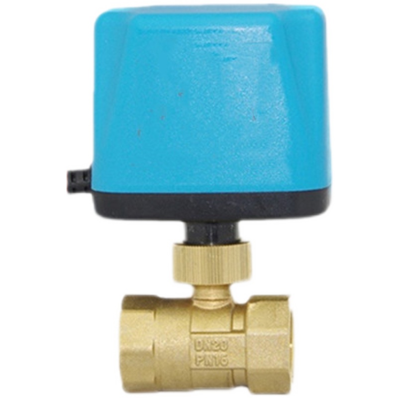 电动二通阀DC24V球阀220V铜水阀DN15 20 25 32 R40 50两线常闭开