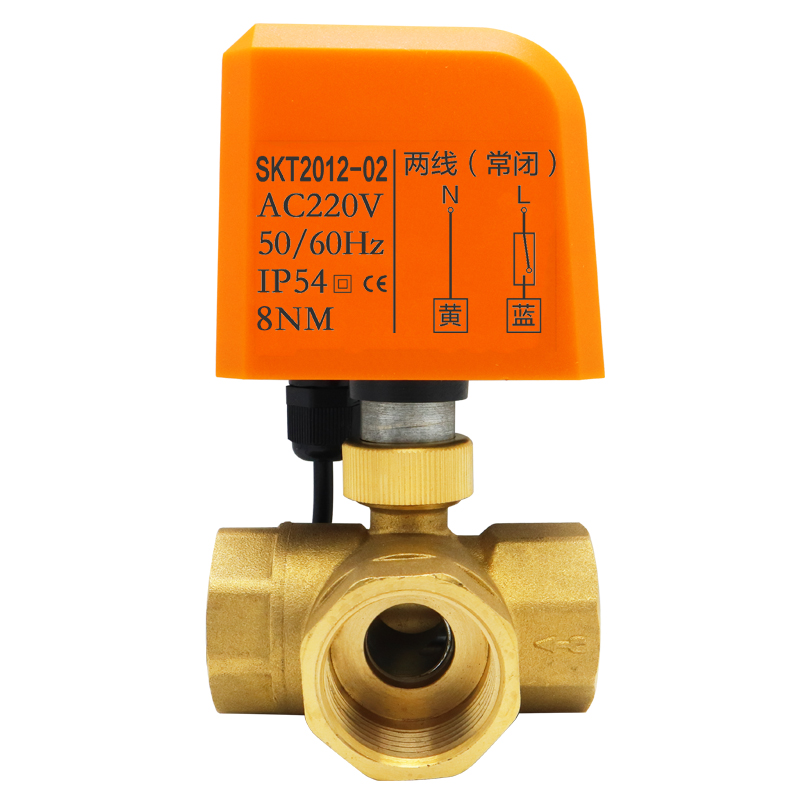 常闭常开电动球阀三通电动水阀uAC220VDC24V太阳能温控电磁阀风机