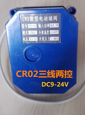 CWX-60P微型电动球阀CR02 CR04 DCC9-24V AC220V电动铜球阀水控阀