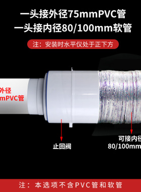 公共烟道卫生间100型止逆阀卫生间排气扇两头可接80  100管止回阀