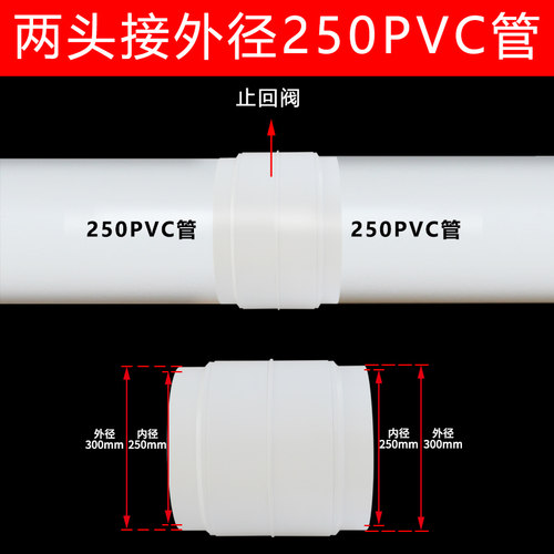 315pvc止回阀烟道阀厨房专用饭店餐厅大排量油烟机250管道止逆阀