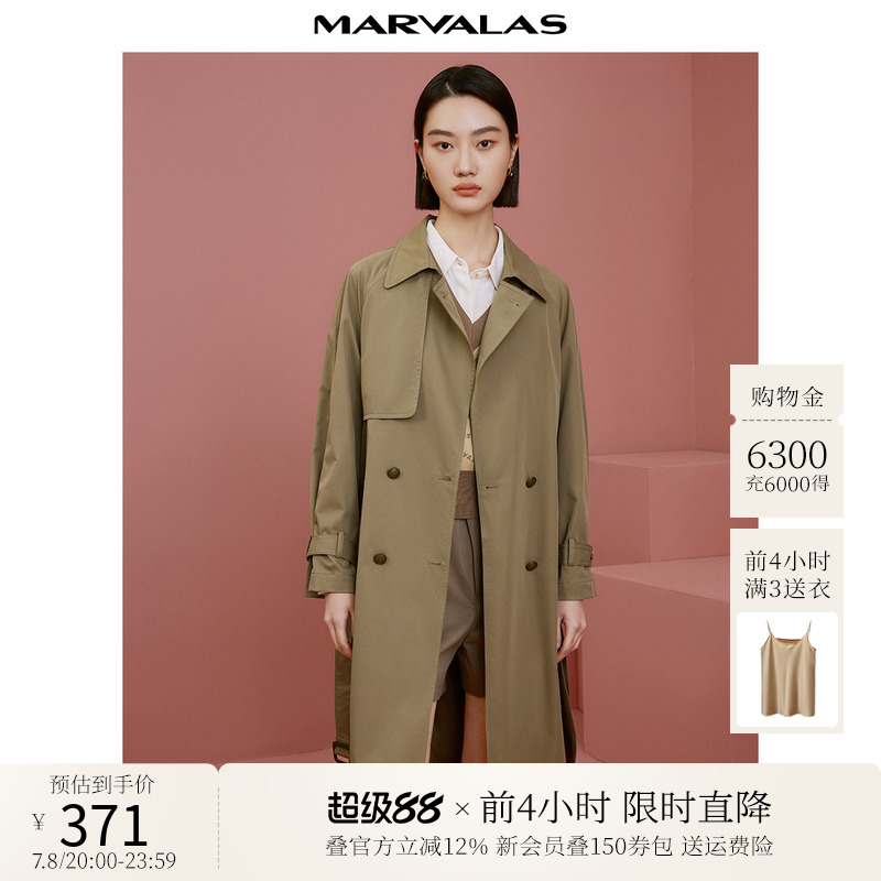 曼德诗设计感长款风衣