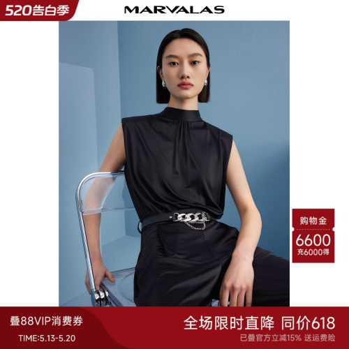 曼德带腰带长款连体衣