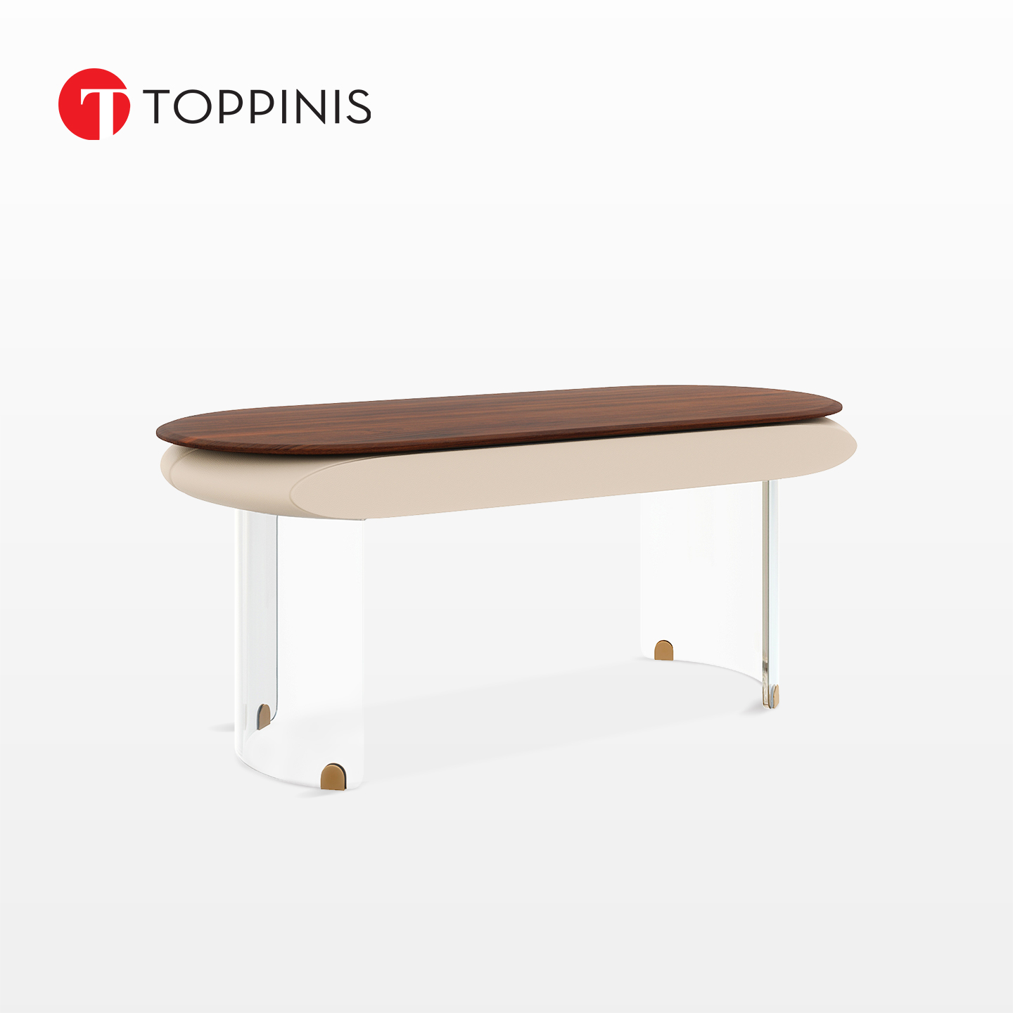Toppinis亚克力悬浮胡桃木书桌