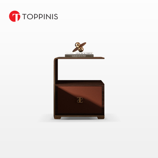 极简不锈钢床边储物柜 Toppinis轻奢床头柜大平层别墅主卧高端意式