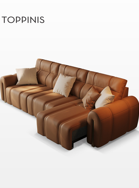 Toppinis意式轻奢真皮沙发床一体两用别墅大平层客厅电动功能沙发