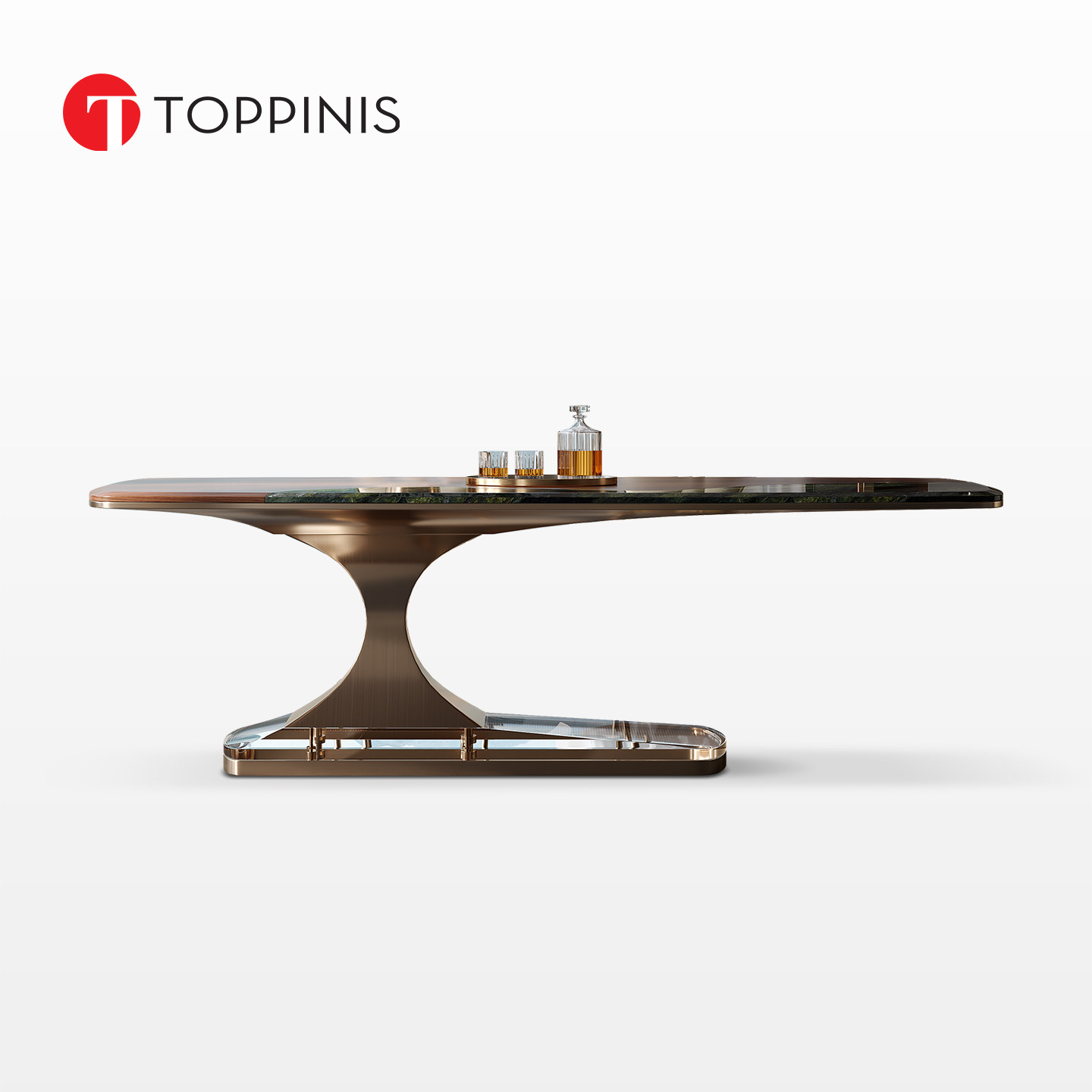 轻奢高级感胡桃木天然大理石餐桌