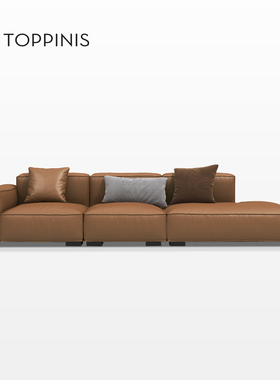 Toppinis豆腐块沙发真皮头层牛皮意式极简客厅小户型现代直排组合