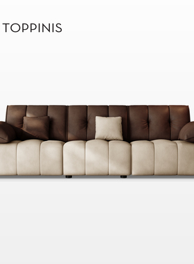 Toppinis意式轻奢电动功能沙发大平层客厅高端三人位直排真皮沙发