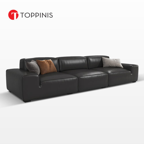 Toppinis大黑牛沙发豆腐块全真皮