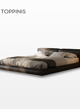 Toppinis意式极简主卧悬浮床 现代简约主卧高端大气双人真皮大床