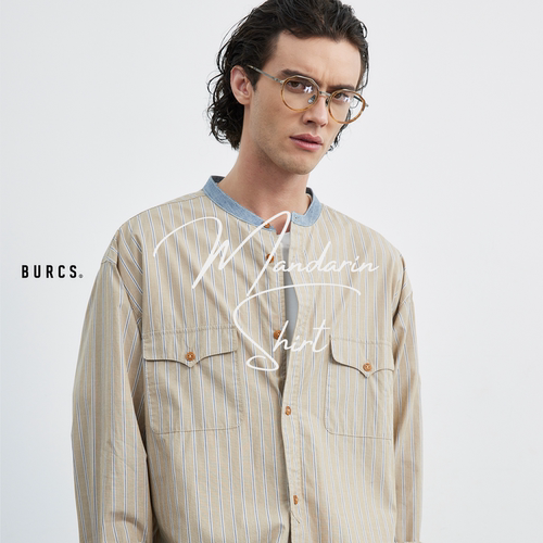 BURCS春秋高级感立领新中式衬衫