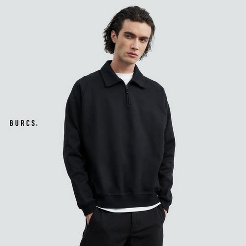 Burcs恒温保暖双面布POLO领卫衣