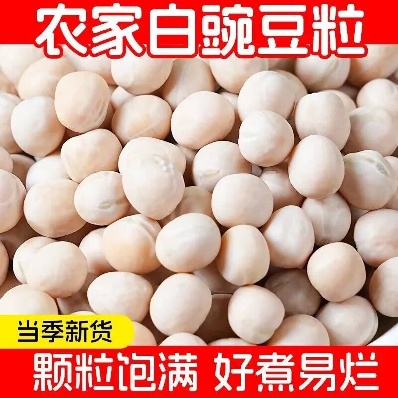 5斤特价白豌豆农家生豌豆干可发豆芽豌豆粒干货小面商用杂粮豌豆
