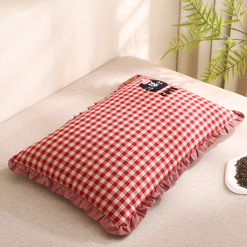 纯棉荞麦枕头护颈椎助睡眠纯荞麦壳成人学生家用可拆洗枕芯全棉