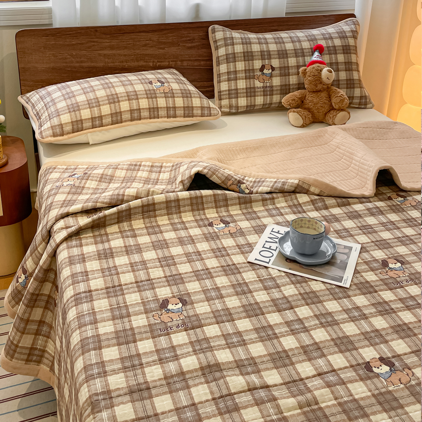 双面可用丨四季通用丨棉+绒床盖