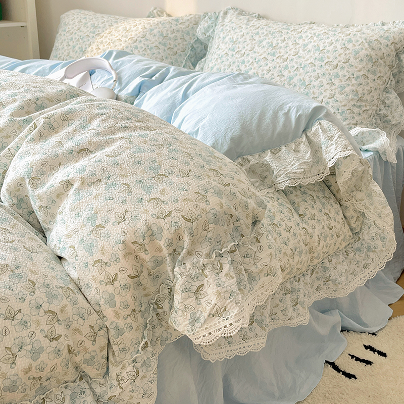 水洗棉泡泡纱四件套韩式