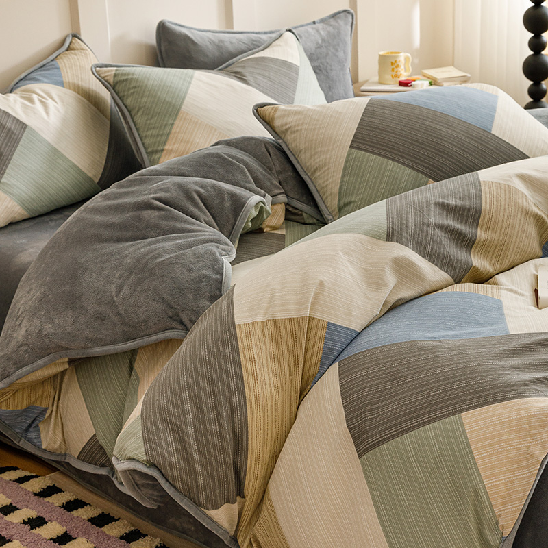 一面棉一面绒被套单件