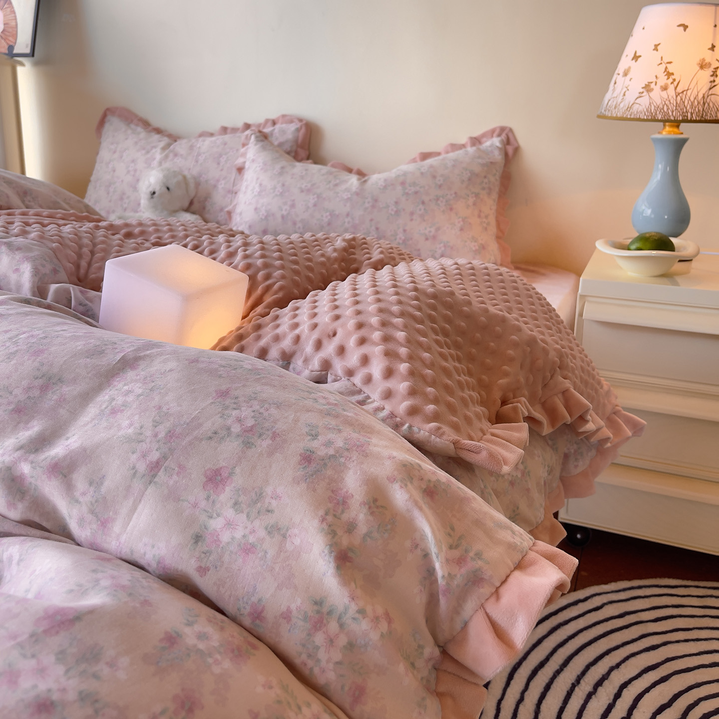 2026新款一面豆豆绒一面纯棉被套