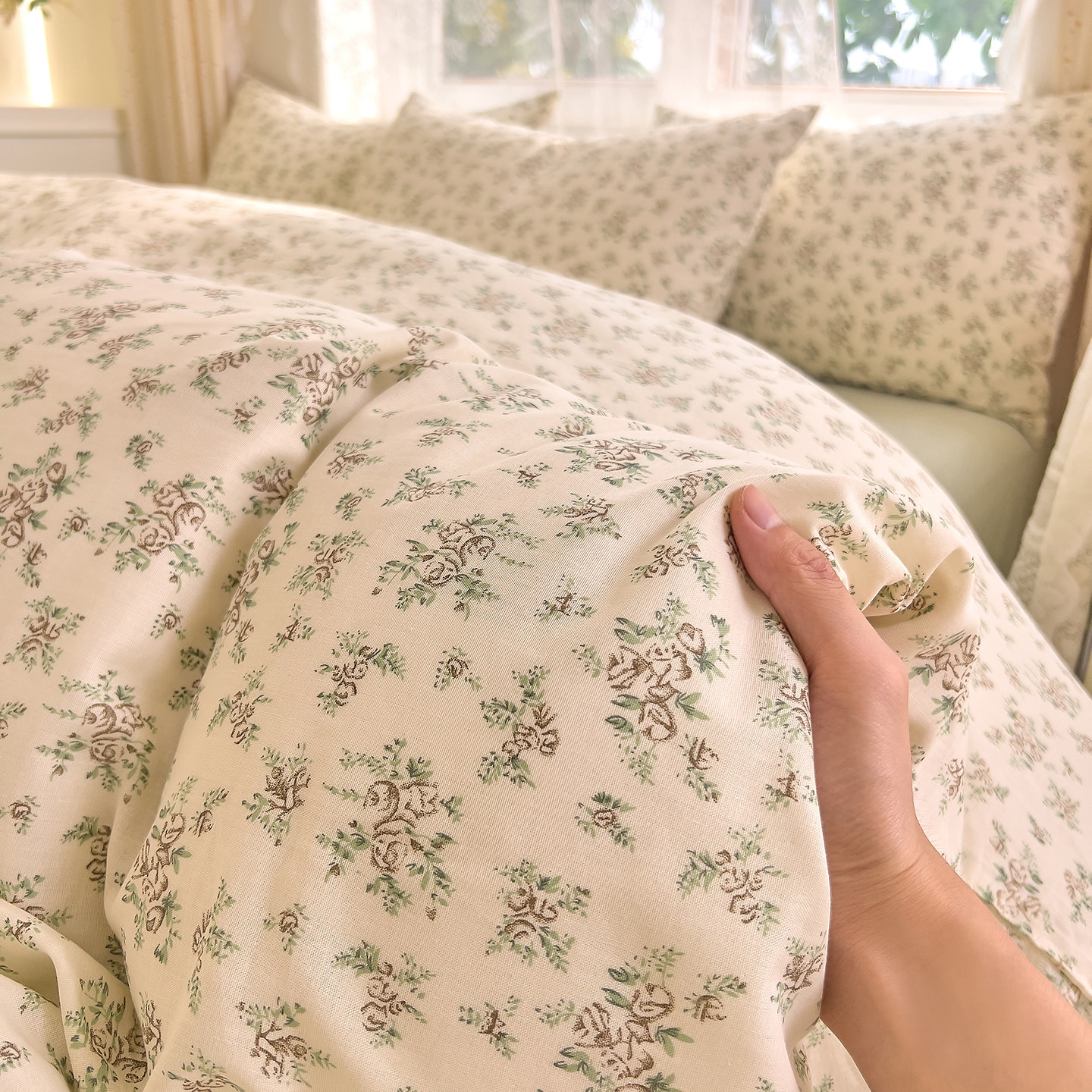 纯棉双层纱布被套单件150x200x230全棉被罩180x220碎花小清新被单