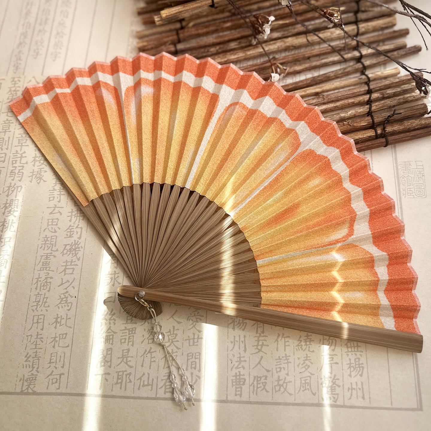 扇子折扇学生高颜值折扇儿童手持扇扇子夏天团扇清凉扇设计感携带