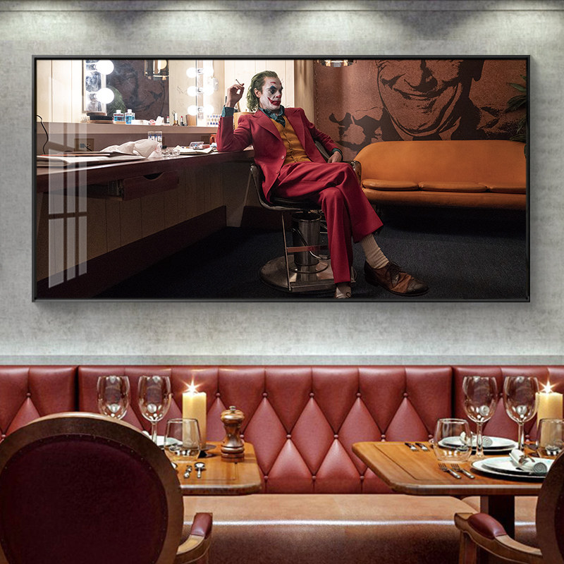 joker小丑 电影院海报装饰画dc动漫复古怀旧壁画ktv酒吧墙面挂画